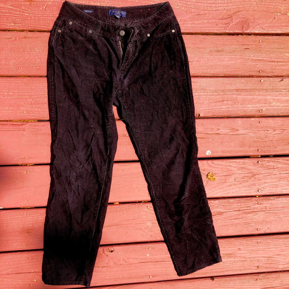 Talbots trendy low/mid-rise corduroy black jeans